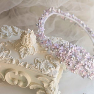 Flower crown for bride in cold porcelain lavender flowers, cold porcelain crown, exclusive and delicate bridal flower crown, silver crown image 3