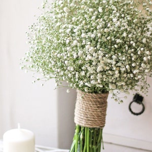 White bridal bouquet, White gypsophila paniculata bridal bouquet, bridesmaid bouquet. image 6