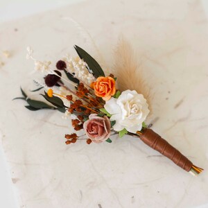 Rustic Autumn Hair Comb, Handcrafted with Beautiful Floral Accents, Fall Inspired Floral Accessories for Every Hairstyle Buttonhole
