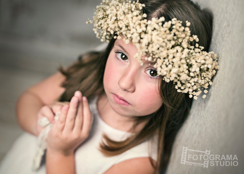 White bridal bouquet, White gypsophila paniculata bridal bouquet, bridesmaid bouquet. image 10