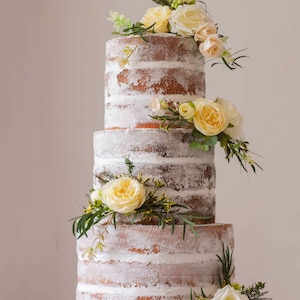 ELEGANTE torta nuda finta a 3 piani per matrimoni, torta decorativa per seminari, torta finta per tavoli dolci e fotografia, personalizzabile e amplificata