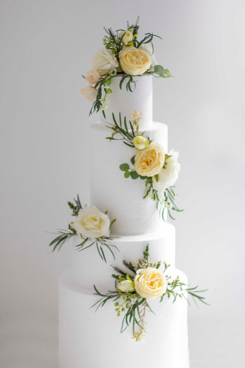Wedding Cake Flowers Wedding Cake Topper Ivory & Cream Cake - Etsy