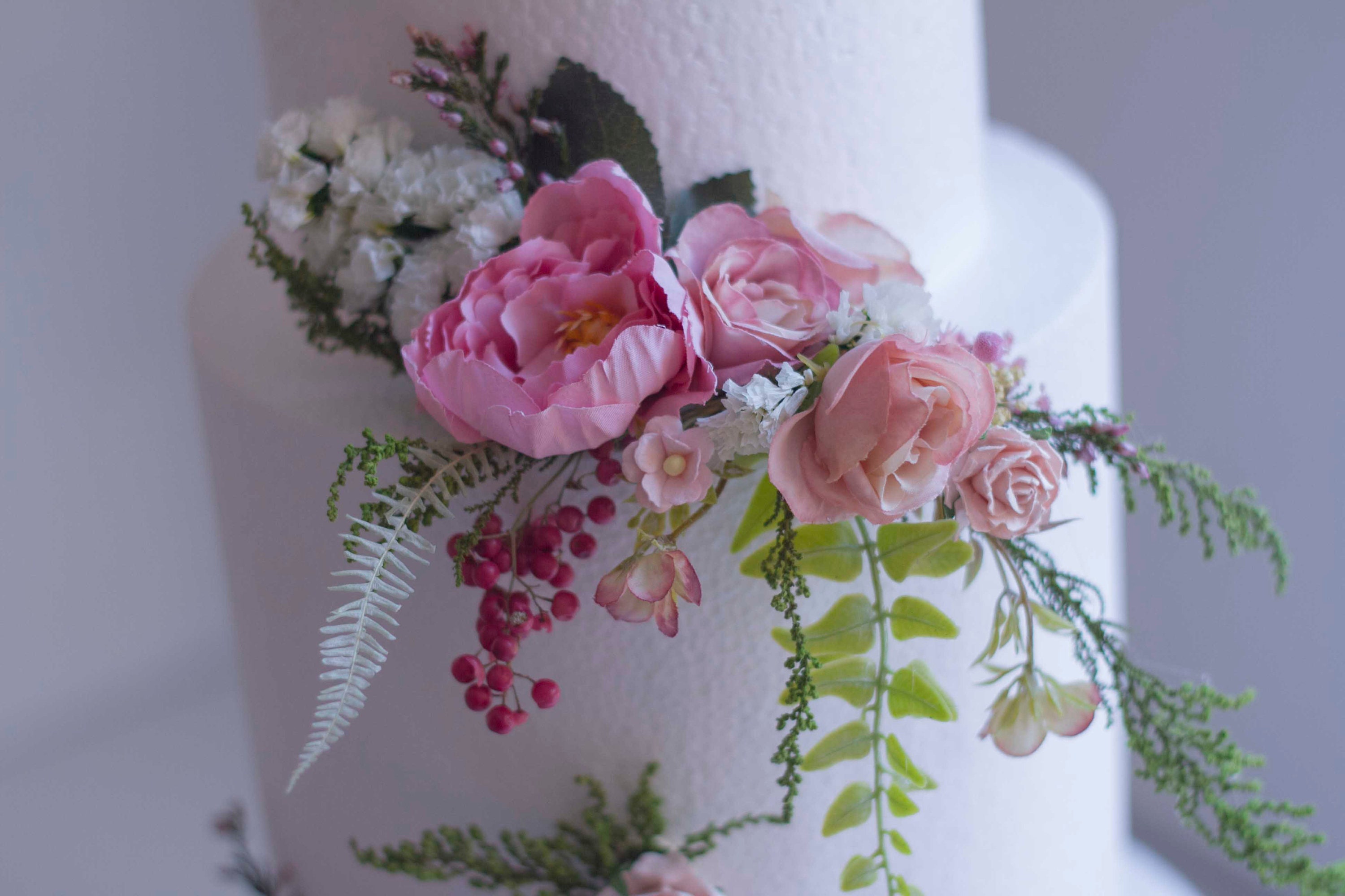 Dusty Pink Floral Wedding Cake Topper: Rustic Garden Decoration - Etsy