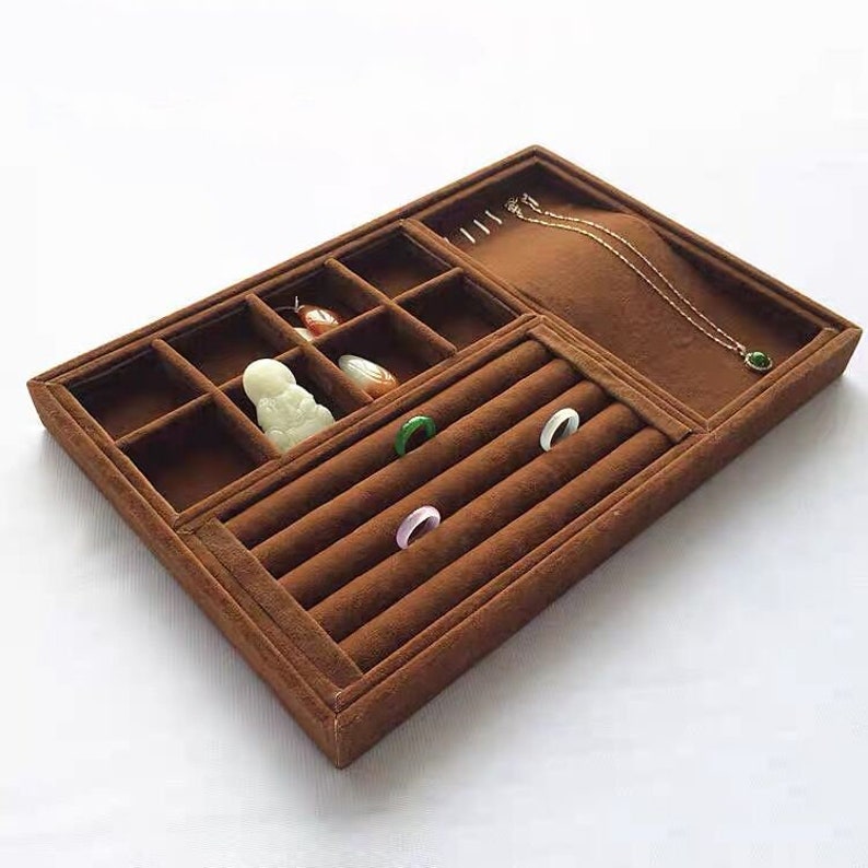 Brown Stackable Jewelry Tray Drawer Divider drawer Storage Etsy