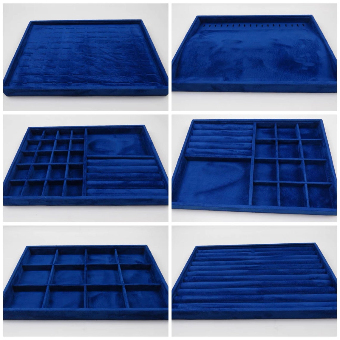 Luxury Navy Blue Velvet Stackable Jewelry Tray Drawer Divider Etsy Canada