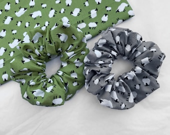 Sheep Scrunchies | nature scrunchies, sheep gifts, scrunchies, animal gifts, animal scrunchies, sheep lovers, sheep hair accessories