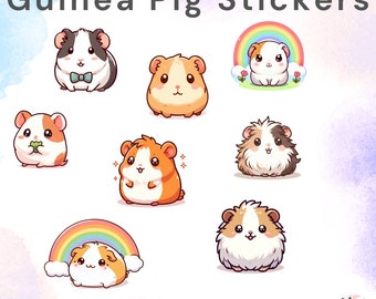Guinea Pig Stickers | 8 DESIGNS plus HOLOGRAPHIC finish | WATERPROOF Die Cut Sticker | journal stickers, waterproof sticker, laptop sticker