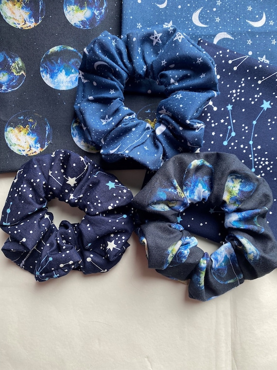 Space Themed Scrunchies | space scrunchies, galaxy gifts, scrunchies, space gifts, gifts for girls, space gift idea, science gifts