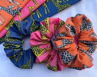 Coleteros de jirafa / Coleteros de naturaleza, regalos de jirafa, coleteros, regalos de safari, coleteros de animales, amantes de las jirafas, accesorios para el cabello de jirafa