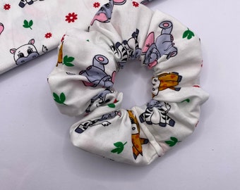 Safari Scrunchies | scrunchies da natureza, scrunchies, presentes de safári, scrunchies de animais, presente de girafa, presente de elefante, presente de zebra, estampa de safári