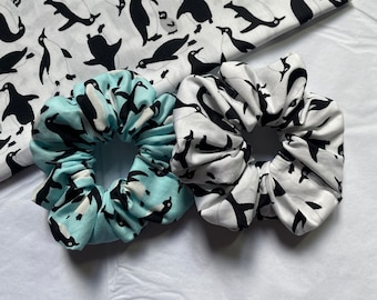 Penguin Scrunchies | nature scrunchies, penguin gifts, scrunchies, animal gifts, animal scrunchies, penguin lovers, penguin hair accessories