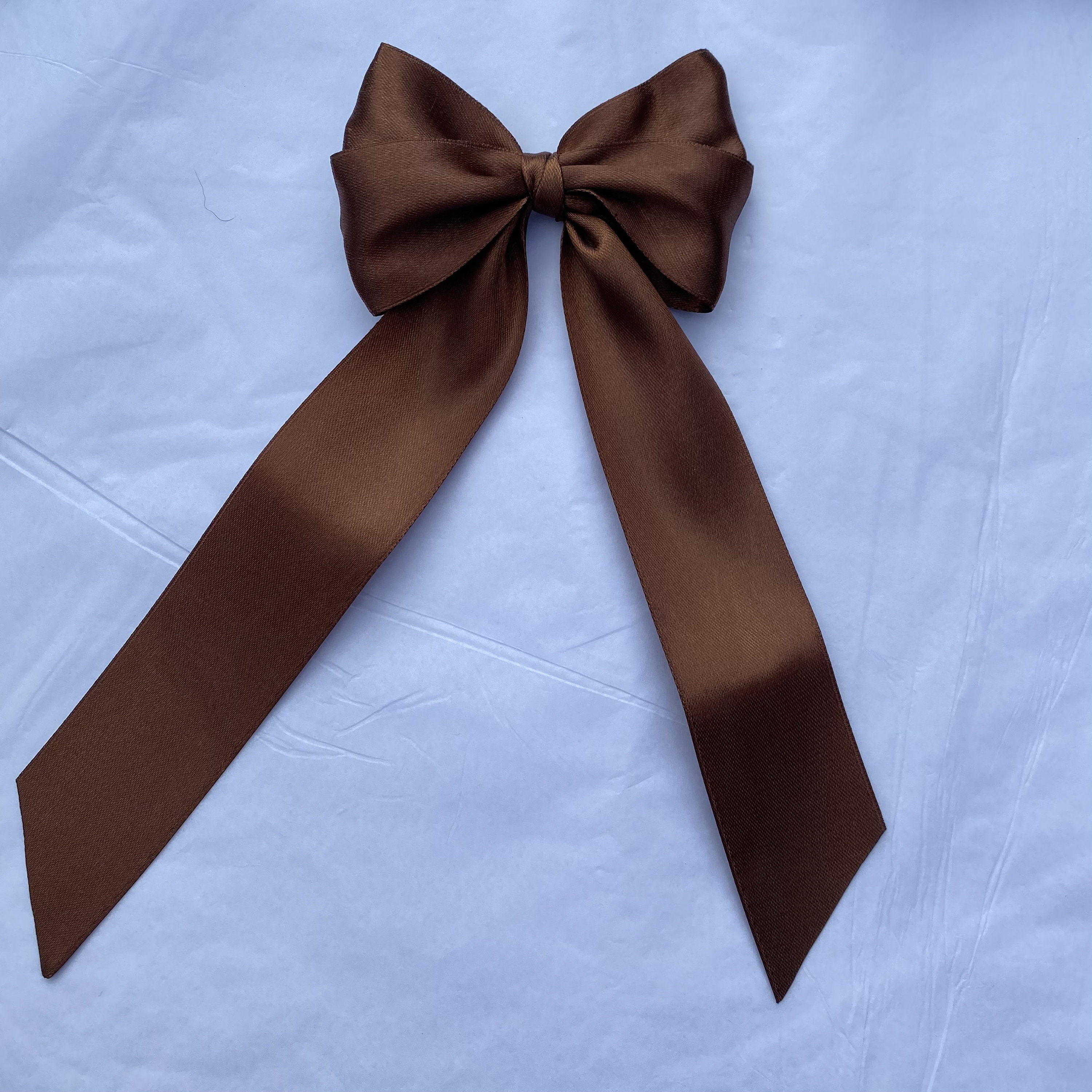 2PCS Big Silk Satin Bow Hair , French Double Layers Hair Bows With Long Tail Ribbon - View #12