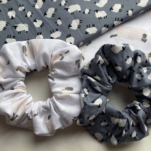 Sheep Scrunchies | nature scrunchies, sheep gifts, scrunchies, animal gifts, animal scrunchies, sheep lovers, sheep hair accessories