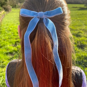 An example of the hair bows worn in a child's hair.