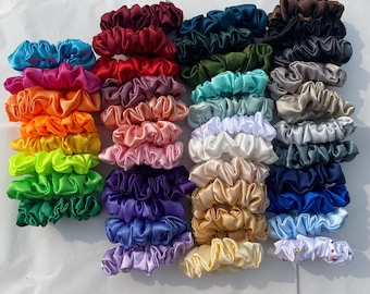 SKINNY Satin Scrunchies - Bundle Discounts - 41 COLOURS | scrunchy, satin, satin silk, satin scrunchie, silk scrunchie, skinny scrunchie