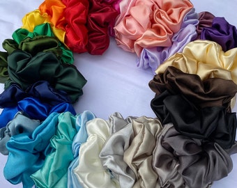 Luxury Scrunchie, Luxury Scrunchy - Discounts for Bundles | 40 COLOURS | satin scrunchie, satin scrunchie set, handmade scrunchie, scrunchie