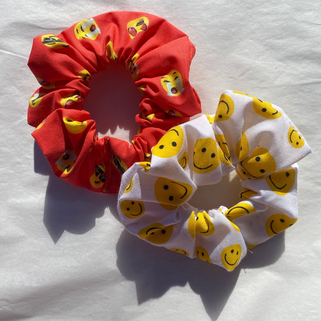Emoji Scrunchies | Smiley Face Scrunchies, Emoji Gifts, Smiley Face ...
