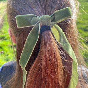 An example of the hair bows worn in a child's hair.