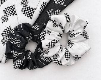 Chequered Flag Scrunchie | Motorsport Car Racing Hair Tie