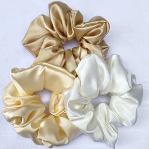 Silk Scrunchie Set of 3 | silk scrunchie set, silk satin scrunchies, satin scrunchie, satin scrunchie set, silk scrunchie handmade scrunchie
