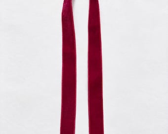 Handmade Cerise Pink Velvet Long Tail Hair Bow | Handmade Ribbon Clip - 18 Colours Available