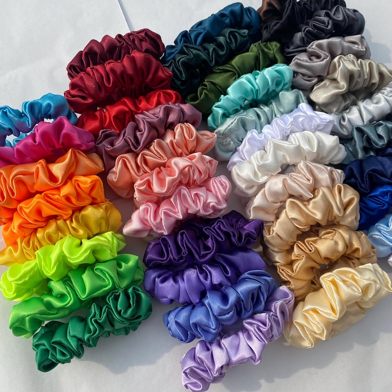 SKINNY Satin Scrunchies - Zniżki na zestawy - 41 KOLORÓW | gumka do włosów, satyna, jedwab satynowy, satynowa gumka do włosów, jedwabna gumka do włosów, obcisła gumka do włosów zdjęcie 2