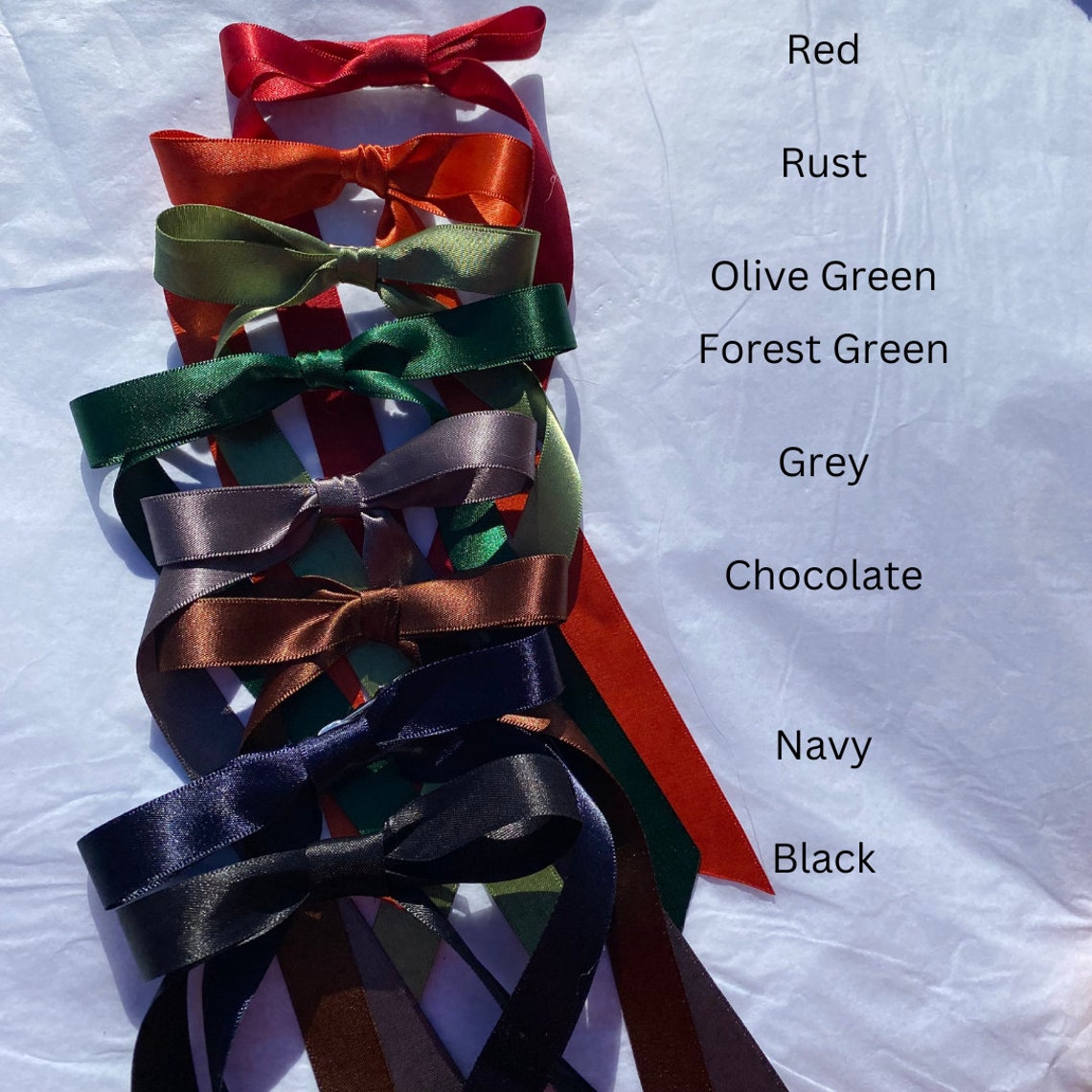Grey Long Tail Satin Hair Ribbon | 16 Colours Available | Hair Bow ...