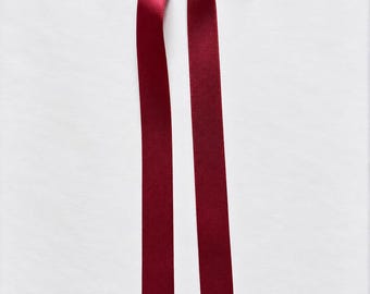 Handmade Red Long Tail Satin Hair Ribbon | 16 Colours Available