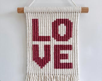 LOVE Macrame Banner - Nursery, Bedroom, Valentines, Mothers Day, Baby Shower Gift.