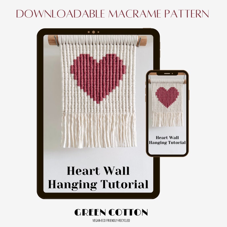 Heart Macrame Wall Hanging Tutorial Etsy