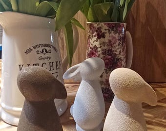 Bunny Rabbit Textured Figures. Cute Home Ornament, Animal Figurine, Decorative Item, Lightweight Statue