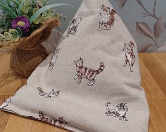 Handmade iPad Pillow Stand, Shabby Chic Cats Tablet Cushion