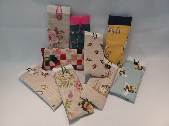 Handmade Soft Protective Fabric Glass Cases in various designs, sunglasses pouch, spectacles case, padded sleeve