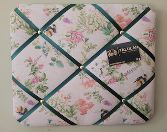 Cotton Fabric Padded Pin Memo Message Notice Board Choice of 12 Designs. Handmade to Order, 7 Sizes available