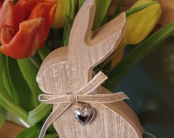 Decorative Wooden Bunny Rabbit - free standing Spring Easter home decor