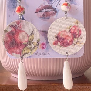 Orecchini in Canvas, 100% cotone naturale.