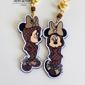 Orecchini di carta leggerissimi, decorati con Minnie, simpaticissimi