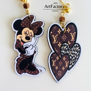 Orecchini di carta leggerissimi, decorati con Minnie, simpaticissimi