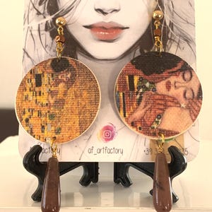 Orecchini in Canvas, 100% cotone naturale - Bacio di Klimt.