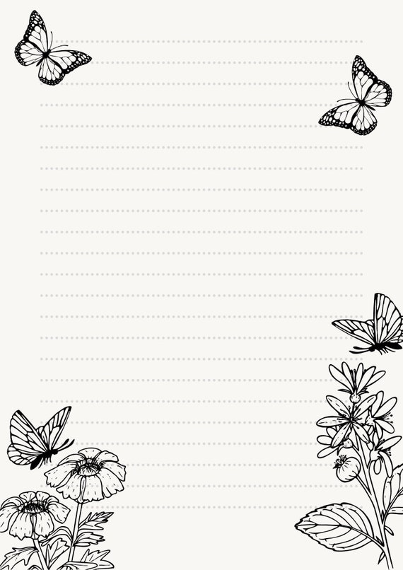 Butterfly Border Paper Printable 281x364