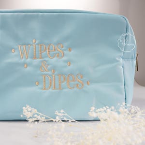 Embroidered Pouch BabyWipes and Dipes (Large & Extra Large), makeup bag gift, Personalized Bridesmaid Gifts, Wedding Gift, Travel Toiletry,