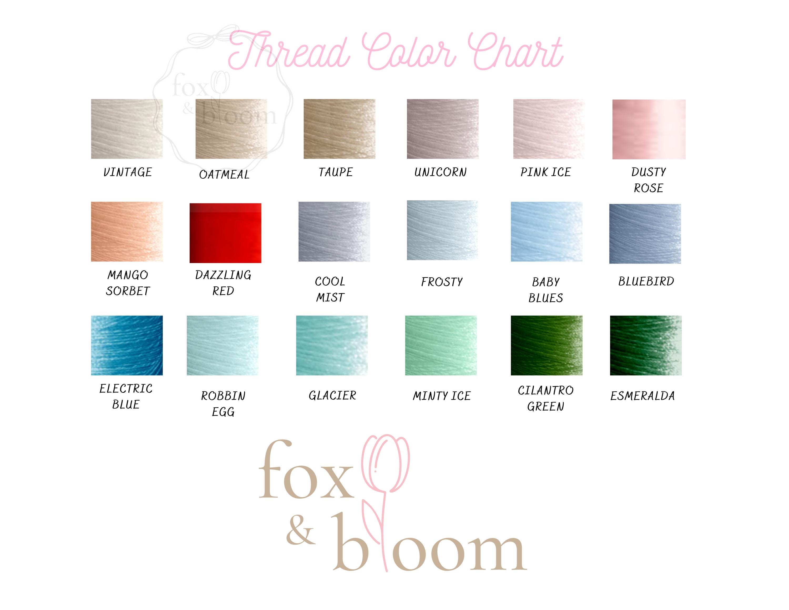Fox & Bloom Thread Color Chart (DO NOT PURCHASE or Copy - Fox and Bloom ...