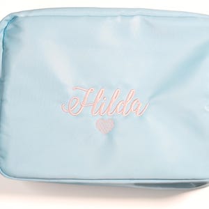 Bolsa bordada (grande e extra grande), bolsa personalizada para bebê, bolsa de maquiagem para presente, presentes personalizados para madrinhas, presente de casamento, artigos de higiene para viagem,