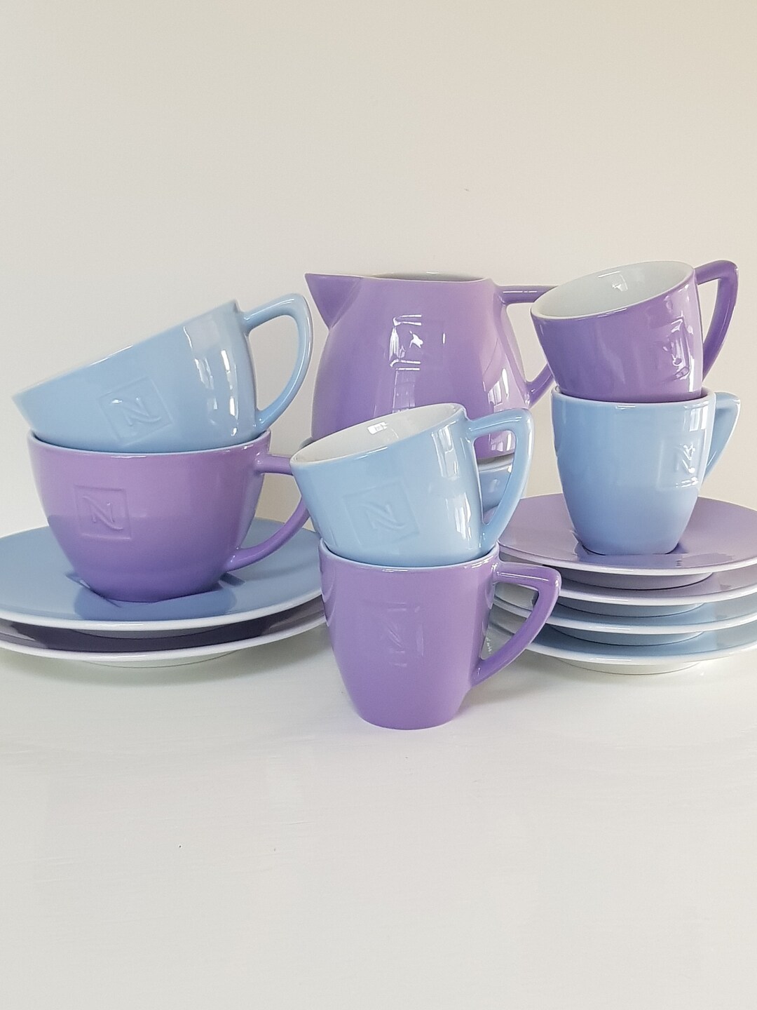 Set of 6 Nespresso Cup and Saucer and Special Color Cream Set Etsy