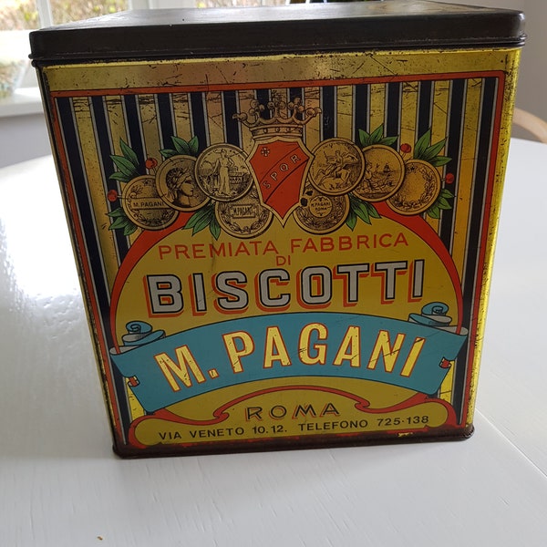 Vintage Biscotti Tin Etsy