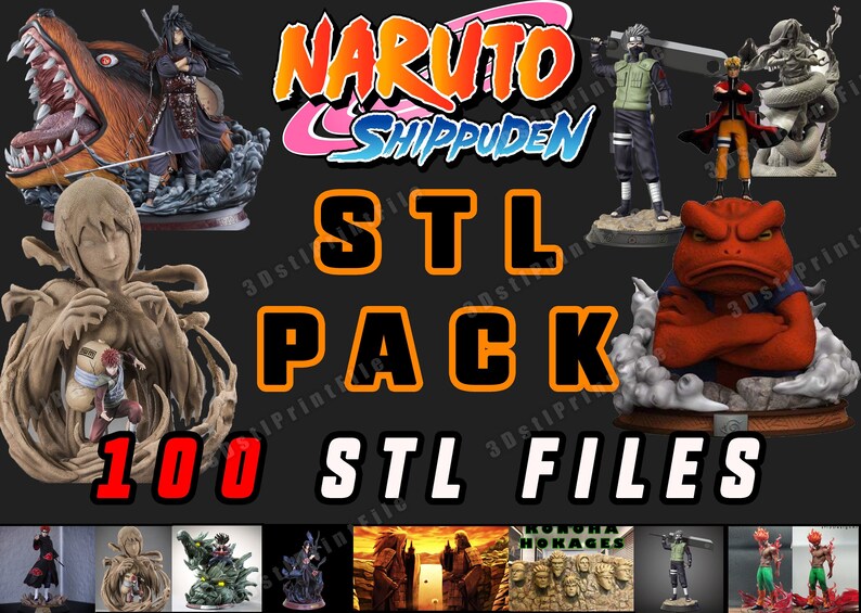 Naruto Stl File 100 Mega 3D STL Pack STL File for 3D Print Etsy