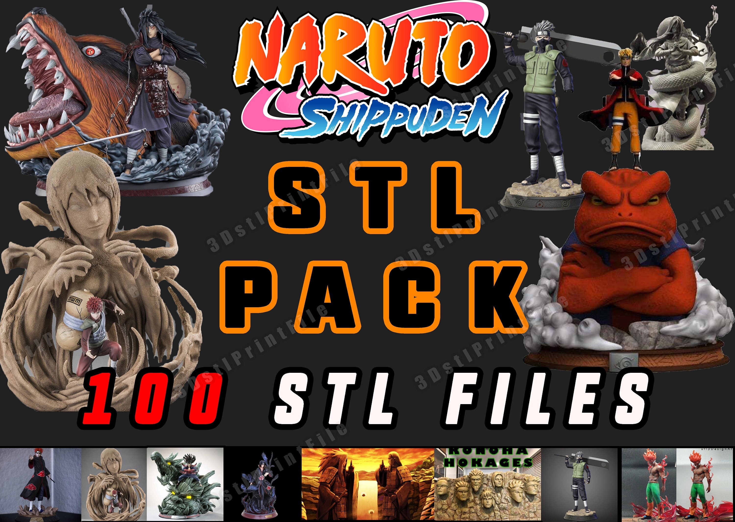 Naruto Stl File 100 Mega 3D STL Pack STL File for 3D Print Etsy
