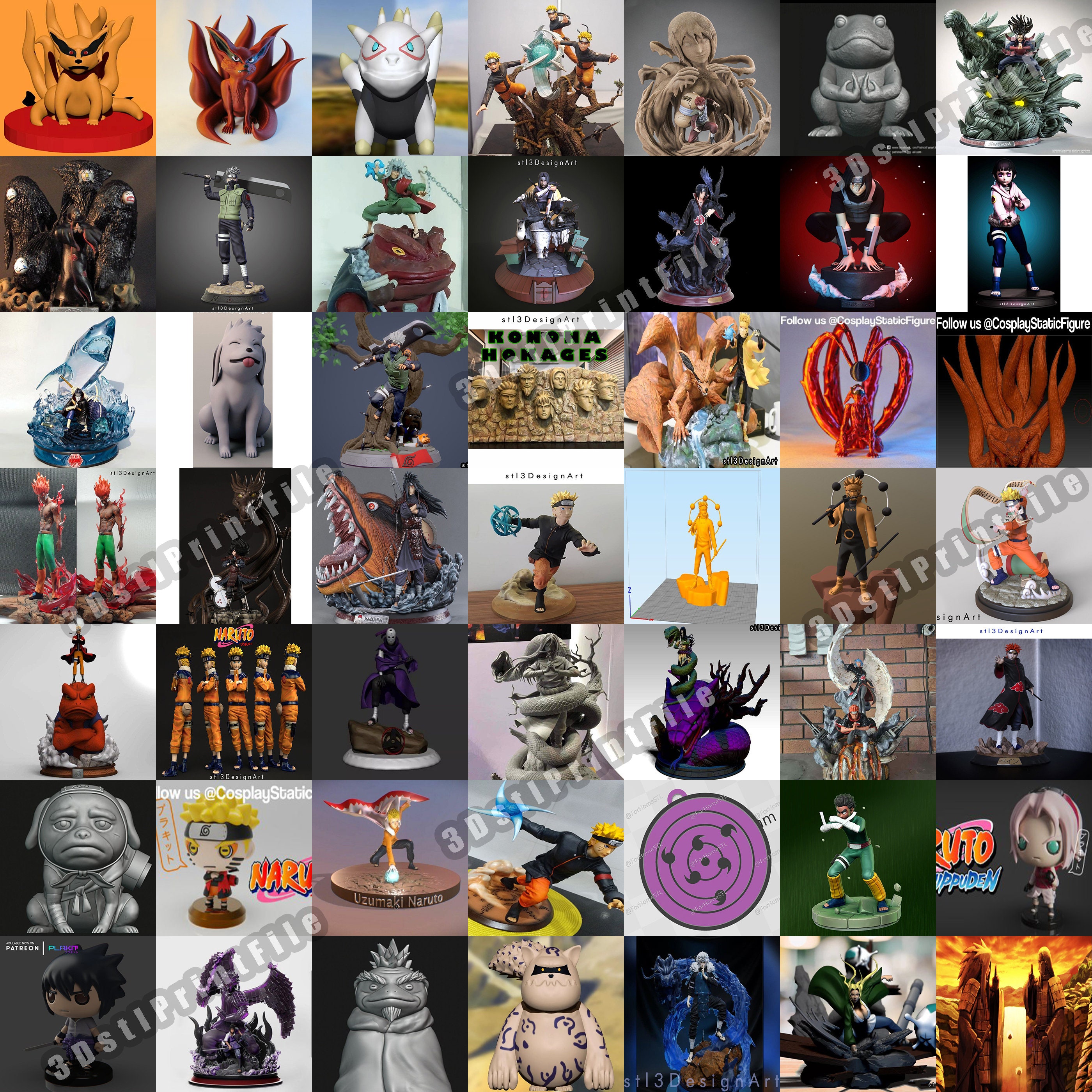 Naruto Stl File 100 Mega 3D STL Pack STL File for 3D Print Etsy Singapore