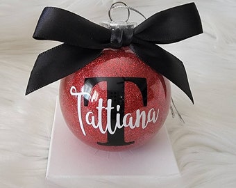 Personalized Glitter Ornament, Christmas Ornament,  Name Ornament,  Gift Ornament