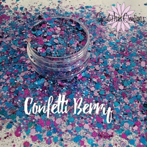 Pink & Blau Metallic Chunky Mix Glitzer